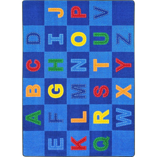 Patchwork Letters 7'8" x 10'9" Area Rug in Color Multi Nylon/Multi by Joy Carpets – 7'8" x 10'9", Multi Color