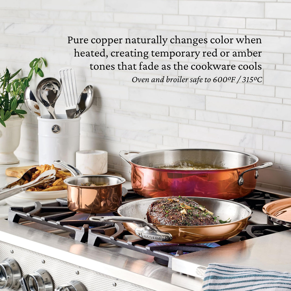 CopperBond® Aura™ 3-Quart Professional Copper Saucepan with Lid by Hestan – 3 Quarts, Copper, Model 31837