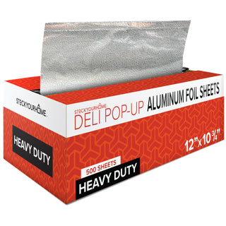 12' Ultra Heavy Duty Pop Up Deli Aluminum Foil by Stock Your Home – 12 Inch, Aluminum, Silver, Pack of 500, Model Stock Your Home 1782