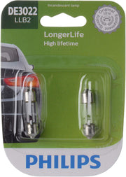 Automotive Lighting DE3022 LongerLife Miniature Bulb by PHILIPS – Pack of 2, Model DE3022LLB2