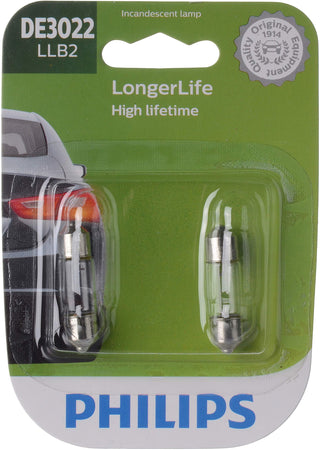 Automotive Lighting DE3022 LongerLife Miniature Bulb by PHILIPS – Pack of 2, Model DE3022LLB2