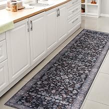 JONATHAN Y Machine Washable Black/Blue Runner Rug 2X8 ft, Kemer for Living Room, Bedroom, Kitchen, Office, Easy-Cleaning, High Traffic, Pet-Friendly, Non-Shedding (WSH104D-28)
