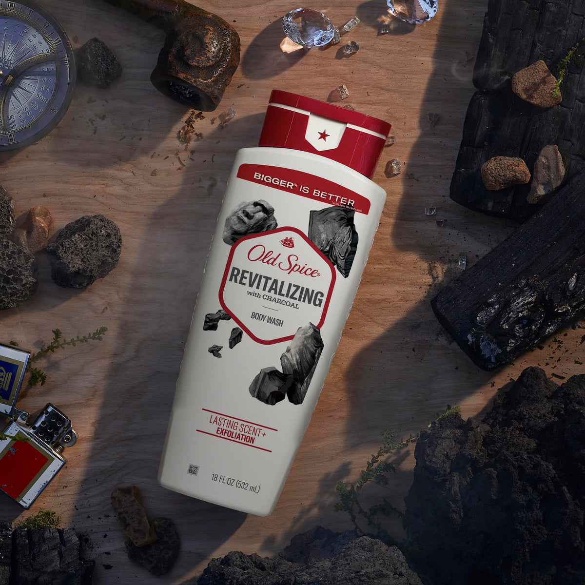 Old Spice 18 Fl Oz (Pack of 4) / Revitalizing with Charcoal / 1 Body Washes