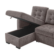 U0707 Brown Reversible Sofa Bed by Global Furniture USA – Metal, Brown, Pack of 2, Model AMZ-U0707-BROWN-REVERSIBLE SOFA BED