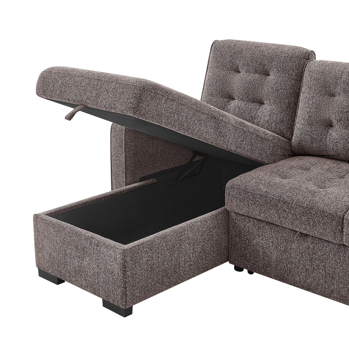 U0707 Brown Reversible Sofa Bed by Global Furniture USA – Metal, Brown, Pack of 2, Model AMZ-U0707-BROWN-REVERSIBLE SOFA BED