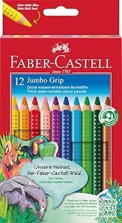 Faber-Castell Jumbo Grip Colouring Pencils Set of 12 in Cardboard Case