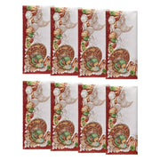 Threadmade Turkey Border Napkins, Set of 8, Multicolor