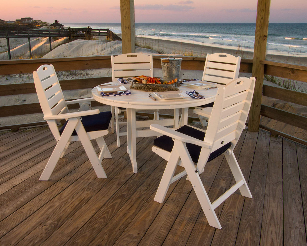 ® Nautical Dining Set by Polywood – 1, High Density Polyethylene, Slate Grey, Pack of 5, Model PWS260-1-GY