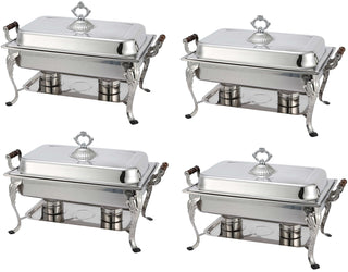 4 Pack Royal Rectangular Crown Chafing Dish Sets Food Warmers 8-Quart $20 Rebate by Unknown – Commercial Grade