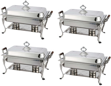 4 Pack Royal Rectangular Crown Chafing Dish Sets Food Warmers 8-Quart $20 Rebate by Unknown – Commercial Grade