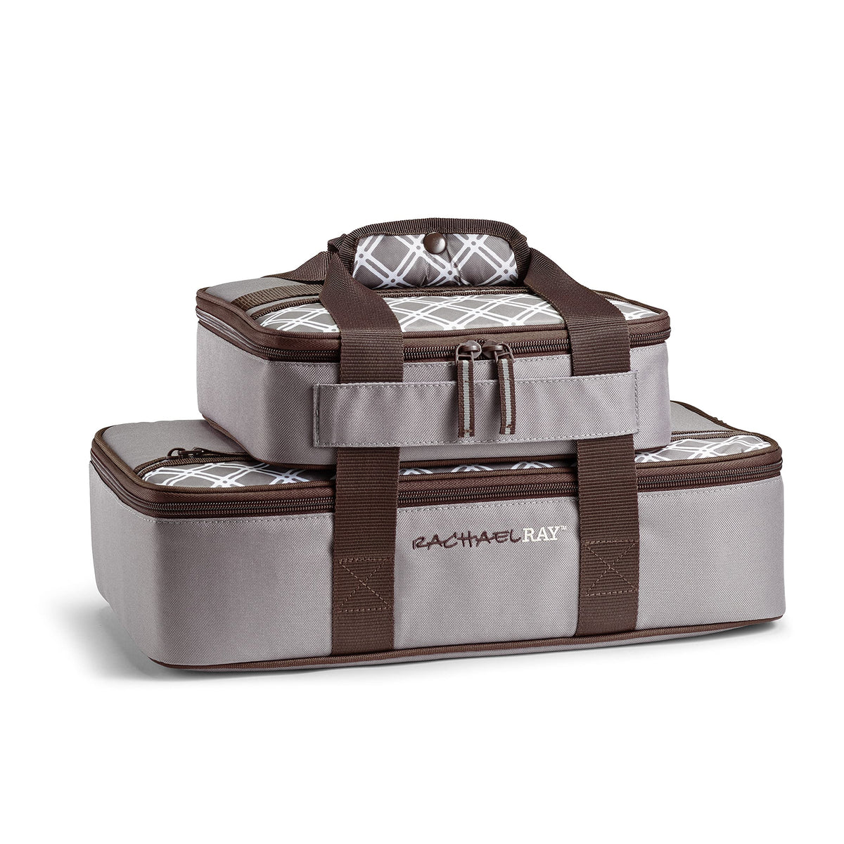 Rachael Ray Casserole Tote, Insulated Carrier for 9 x 13 Dishes, Sea Salt Grey