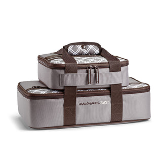 Rachael Ray Casserole Tote, Insulated Carrier for 9 x 13 Dishes, Sea Salt Grey