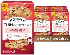 Nonni's THINaddictives Almond Cranberry Thin Cookies, 6 Boxes (36ct)