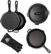 PIT BOSS 6 Piece Cast Iron Starter Kit, Black | 100% cast iron