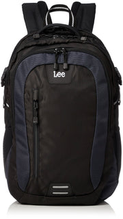 Backpack, Waterproof Rain Cover Included, Lightweight, Multi-functional, Large Capacity (PC Storage), Black Body x Gray by Lee – One Size, Polyester, Model 320-16200