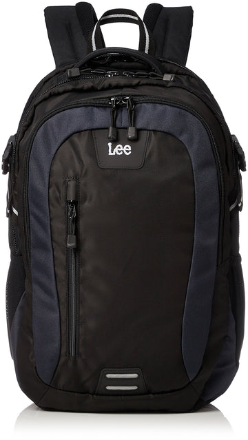 Backpack, Waterproof Rain Cover Included, Lightweight, Multi-functional, Large Capacity (PC Storage), Black Body x Gray by Lee – One Size, Polyester, Model 320-16200