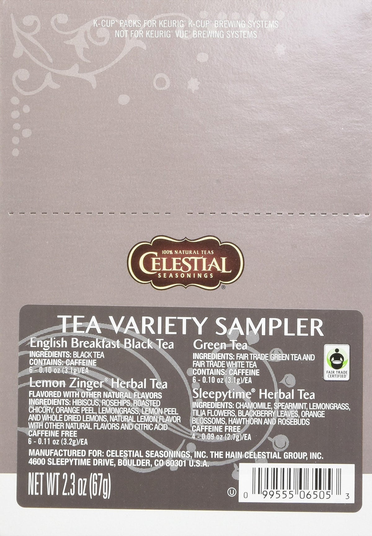 Tea Sampler Keurig Single-Serve K-Cup Pods Variety Pack by Celestial Seasonings – 22 Count (Pack of 1), Model 6505
