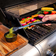 Kickstand Silicone Basting Brush with Elevated Handle by Mr. Bar-B-Q – Silicone, Black, Model 02973Y