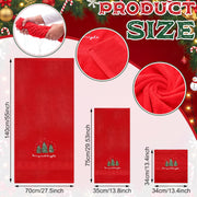 Lumina Garden Christmas Towel Set, Embroidered Cotton, 6 Piece Red