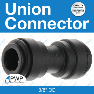 Union Connector 3/8"OD 10 Pack by John Guest – Acetal Copolymer, Black, Pack of 10, Model 4-PP0412E
