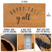 Main Event Happy Fall Y'all Doormat, Coir Fiber, 30 x 17 Inches