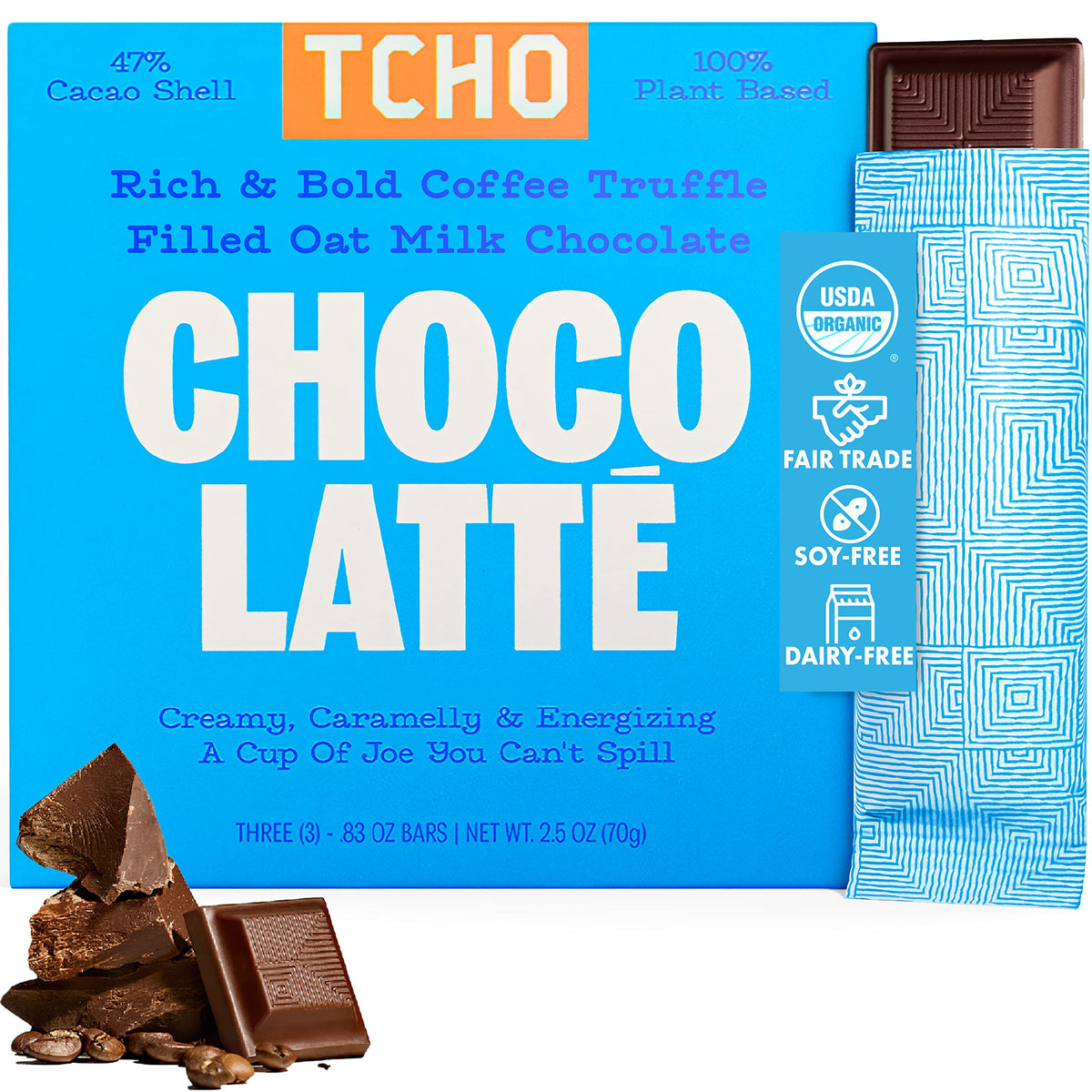 Organic Choco Latte Plant-based Oat Milk Chocolate, 2.47 Ounce by TCHO – 2.47 Ounce (Pack of 1), Model 0812603019767