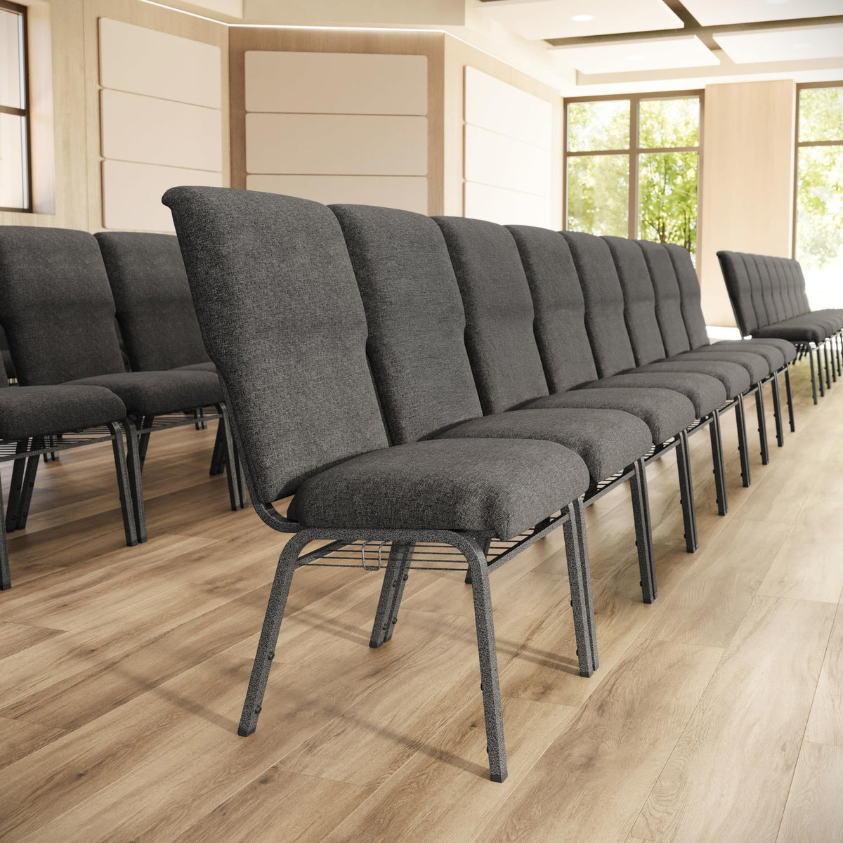 Flash Furniture Charcoal Gray Fabric/Silver Vein Frame / Set of 1 / Classic Chairs