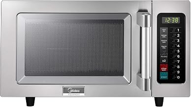 Midea Equipment 1025F1A Countertop Commercial Microwave Oven with Touch Control, 1000W, Stainless Steel, .9 CuFt