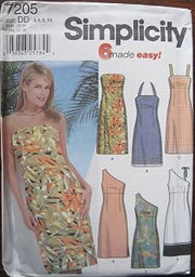 Simplicity PATTERN 7205 MISSES MISS PETITE DRESSES IN TWO LENGTHS SIZE DD 4-10