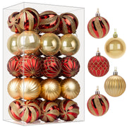 Shareconn Christmas Ball Ornaments, 2.36 Inch, Red and Gold, 30 Count