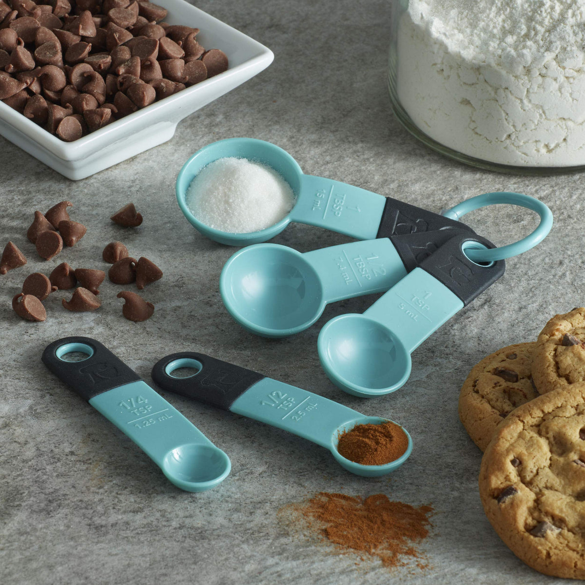 KitchenAid Aqua Sky/Black / Spoons / set of 5 Spoons