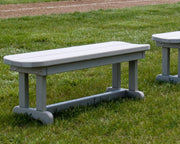 ® Park Bench by Polywood – 48" W x 14.5" L x 17" H, High Density Polyethylene, Slate Grey, Model PBB48GY