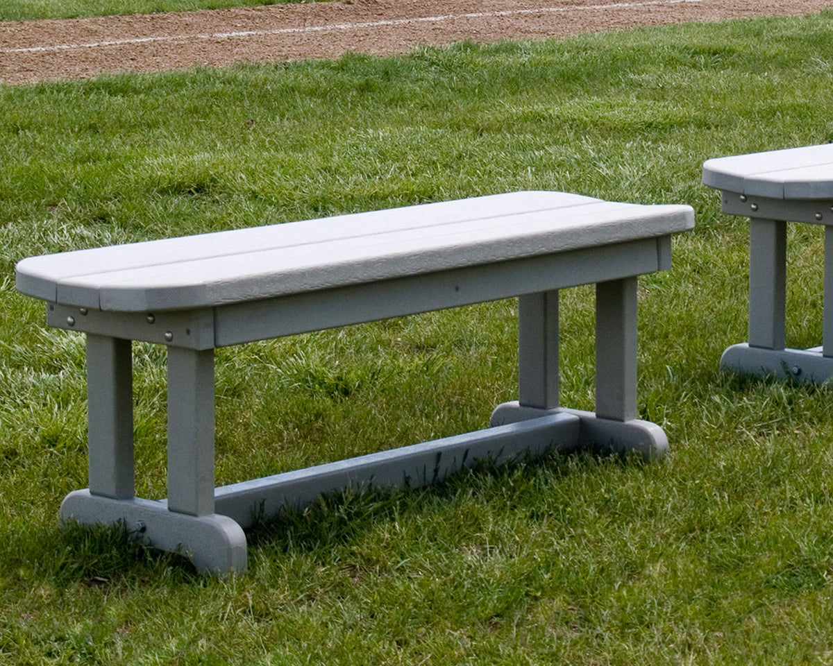 ® Park Bench by Polywood – 48" W x 14.5" L x 17" H, High Density Polyethylene, Slate Grey, Model PBB48GY