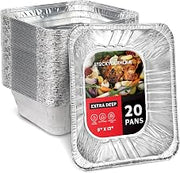 (20 Pack) Deep Aluminum Pans 9x by Stock Your Home – Deep, 4.0 inches, Aluminum, Silver, Pack of 20