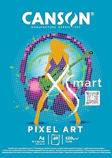 Canson XSmart, White Drawing Paper, Plain, 120gsm, Long Side Glued Pad, A4-21x29.7cm, White, 40 Sheets