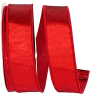 Reliant Ribbon Designer Plush Velvet Elite Wired Edge Ribbon, Red