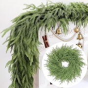 Thick Real Touch Christmas Norfolk Pine Garland Realistic, 6 Ft by 12 Inch Christmas Garland with 120 Branch Tips, Artificial Greenery Garlands for Xmas Holiday Table Fireplace Mantle Indoor Outdoor