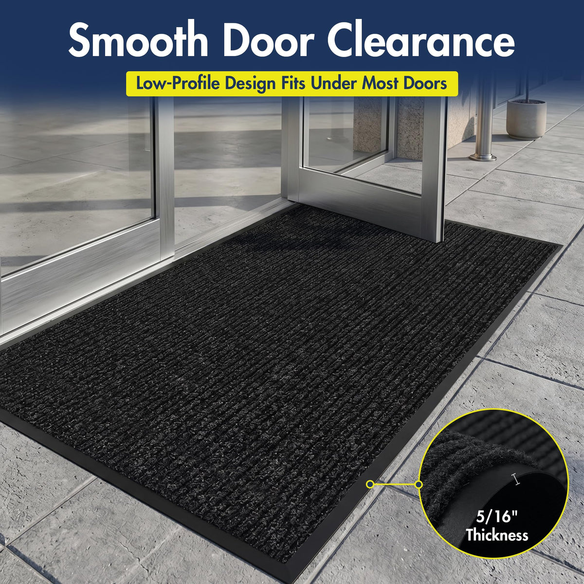 109 Industrial Door Mat by Notrax – 3' x 5' (Rectangular), Polypropylene, Charcoal, Model 109S0035CH