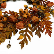 WreathDream Fall Wreath, 20 Inch Oak Leaves with Acorns and Pine Cones, Brown Oak Leaves