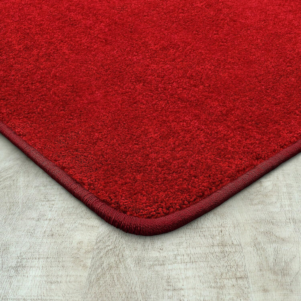 Endurance Solid Colored Area Rug in Color Red by Joy Carpets – 4' x 6' (Rectangular), Polyester, Red, Model 80N-07