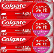 Colgate Optic White Sensitivity Relief Whitening Toothpaste, 24 Pack, 3.8oz