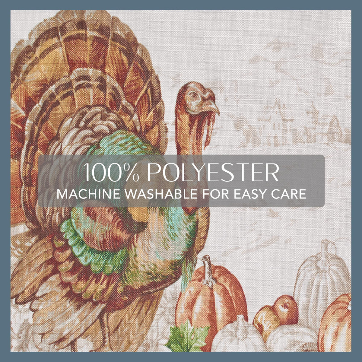 Threadmade Turkey Border Napkins, Set of 8, Multicolor