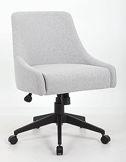Boss Office Products Boyle Poly-Linen Guest Chair with Casters in Grey
