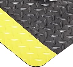 Notrax 510 Diamond-Tuff™ Max Fatigue/Ant-Slip Mat, 3' X 5' Black/Yellow