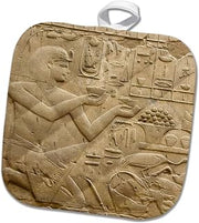 Egypt, Luxor, Luxor Temple, Hieroglyphics-AF14 CMI0384 - Cindy Miller Hopkins 8x8 Potholder