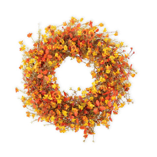 DIYFLORU Fall Wreath, 22 Inch Grapevine Base, Orange 1
