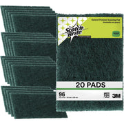 Scouring Pad by 3M – 6" x 9", Stainless Steel, Dark Green, Pack of 20, Model 96-20