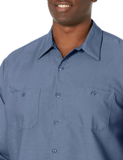 Long Sleeve Industrial Solid Work Shirt Postman Blue Medium - 5 Pack by Red Kap – Cotton, Postman Blue, Pack of 5, Model SP14