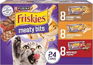 Friskies Purina Meaty Bits Cat Food Variety Pack, 24 Pack 5.5 oz Cans
