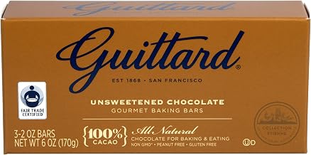 Guittard Chocolate Gourmet Baking Bars, Unsweetened Chocolate, 6 Ounce (Pack of 12)